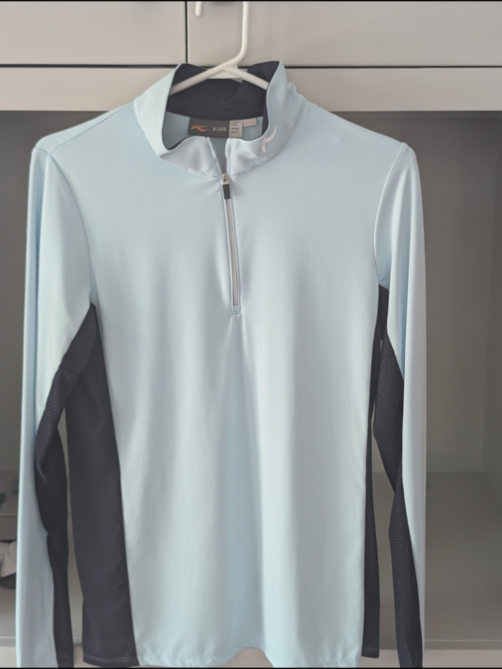 KJUS Women’s Light Blue Long-Sleeve Quarter-Zip Performance Top
